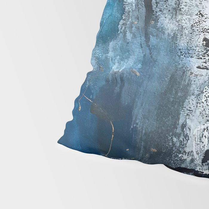 Breathe: colorful abstract in black, blue, purple, gold and white Pillow Sham Gallery Image 4