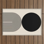 Abstraction_BLACK_DOT_LINE_ART_Minimalism_003C Outdoor Rug Gallery Image 1