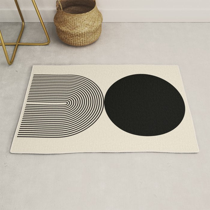 Abstraction_BLACK_DOT_LINE_ART_Minimalism_003C Rug Gallery Image 1