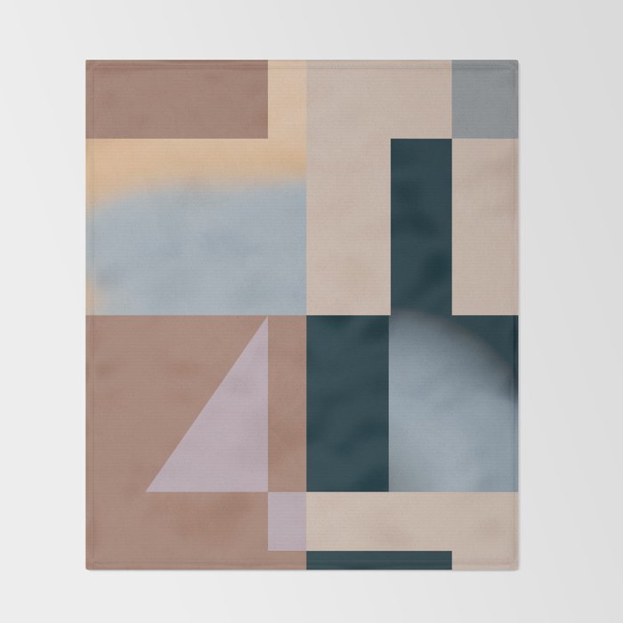 Modern Abstraction  Mocha Mousse Throw Blanket Gallery Image 2