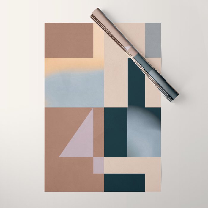 Modern Abstraction  Mocha Mousse Wrapping Paper Gallery Image 1