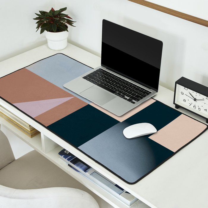 Modern Abstraction  Mocha Mousse Desk Mat Gallery Image 2