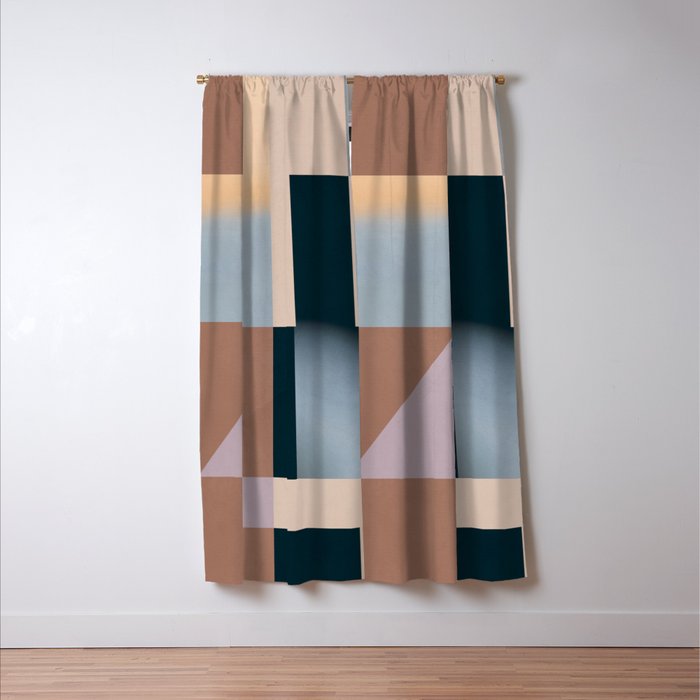 Modern Abstraction  Mocha Mousse Window Curtain Gallery Image 3