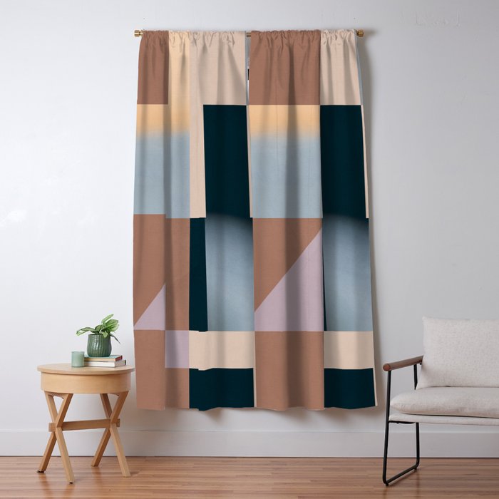 Modern Abstraction  Mocha Mousse Window Curtain Gallery Image 5