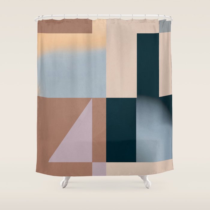 Modern Abstraction  Mocha Mousse Shower Curtain Gallery Image 1