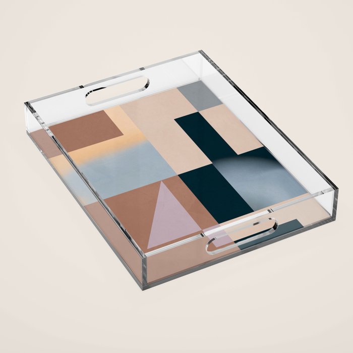 Modern Abstraction  Mocha Mousse Acrylic Tray Gallery Image 1