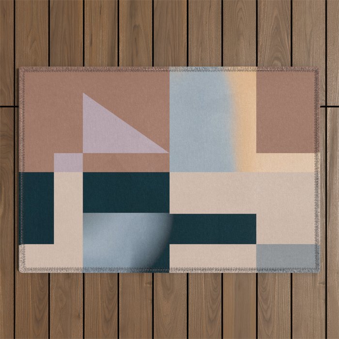 Modern Abstraction  Mocha Mousse Outdoor Rug Gallery Image 1