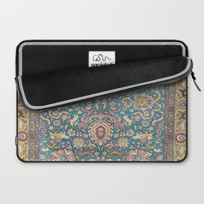 Antique Golden Blue Tehran Persian Rug Laptop Sleeve Gallery Image 2