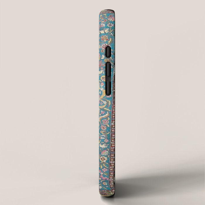 Antique Golden Blue Tehran Persian Rug iPhone Case Gallery Image 2