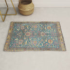 Antique Golden Blue Tehran Persian Rug Rug Gallery Image 1