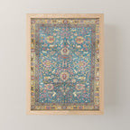 Antique Golden Blue Tehran Persian Rug Mini Art Print Gallery Image 1
