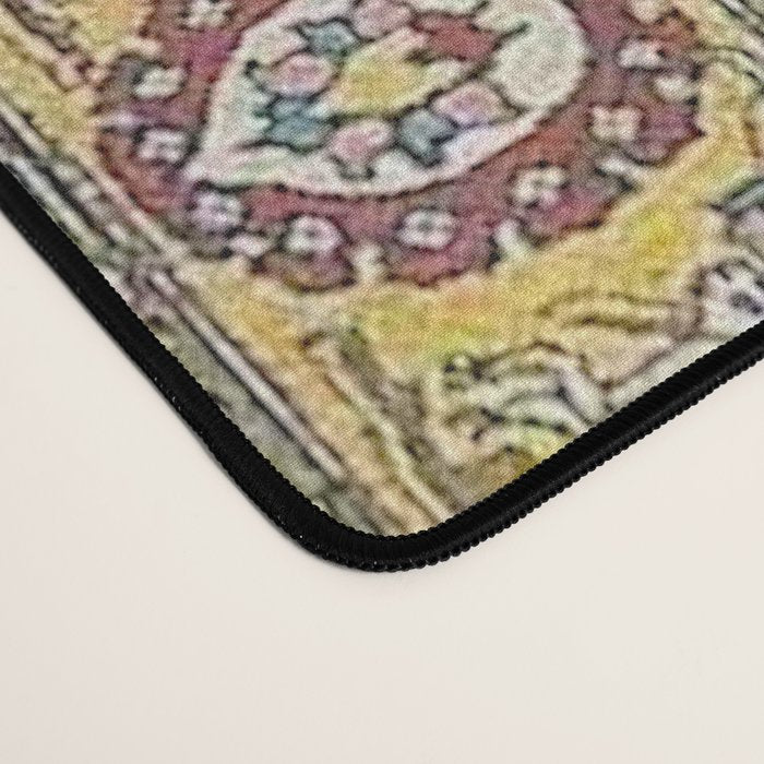 Antique Golden Blue Tehran Persian Rug Desk Mat Gallery Image 4