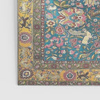 Antique Golden Blue Tehran Persian Rug Poster Gallery Image 3