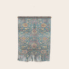 Antique Golden Blue Tehran Persian Rug Wall Hanging Gallery Image 1