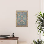 Antique Golden Blue Tehran Persian Rug Poster Gallery Image 2