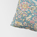 Antique Golden Blue Tehran Persian Rug Pillow Sham Gallery Image 4