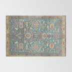 Antique Golden Blue Tehran Persian Rug Rug Gallery Image 2