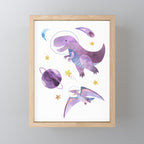 Space T-Rex Dinosaur in Pink Mini Art Print Gallery Image 1