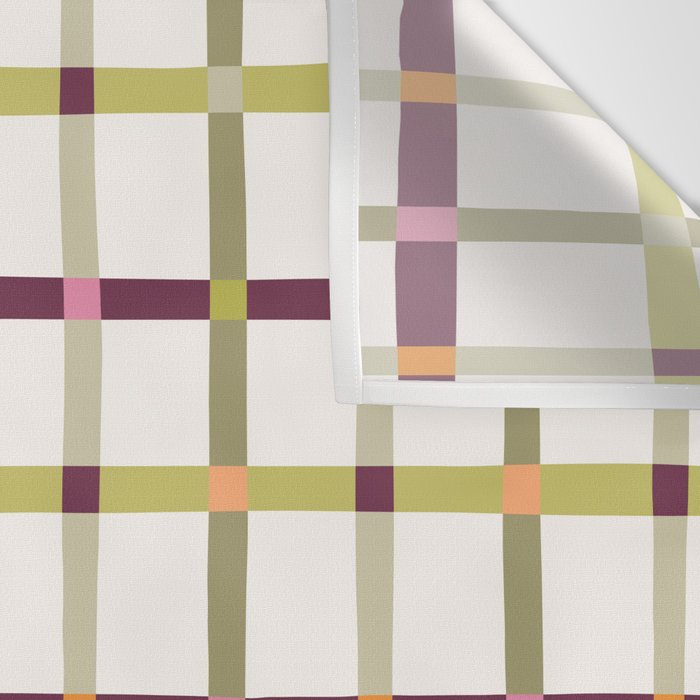 Windowpane Plaid - Olive Green and Burgundy Wall Tapestry Gallery Image 3