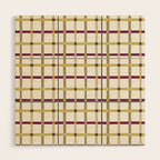 Windowpane Plaid - Olive Green and Burgundy Wood Wall Art Gallery Image 1