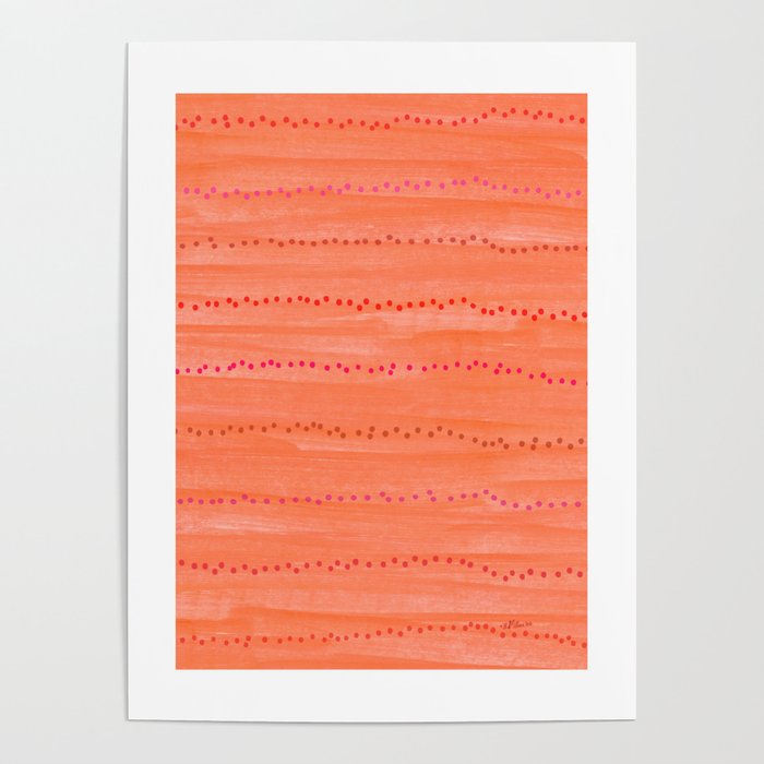 Minimal Doodle Dots in Chili Red Poster Gallery Image 4