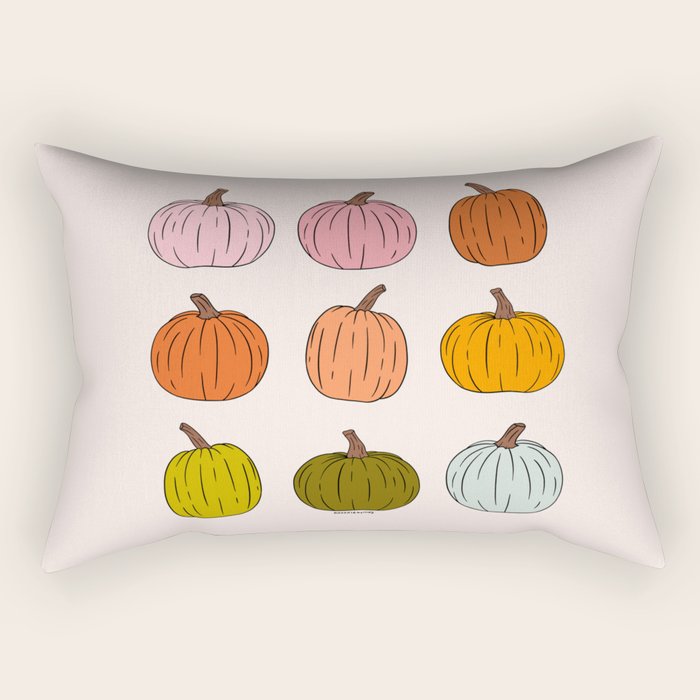 Rainbow Pumpkins Rectangular Pillow Gallery Image 1