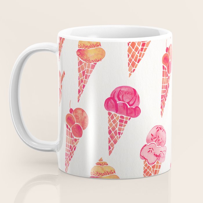 Ice Cream Cones - Pink & Peach Palette Coffee Mug Gallery Image 3