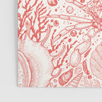 Beach treasures in coral red  Poster Gallery Image 3