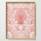 Beach treasures in coral red  Serving Tray Gallery Image 1