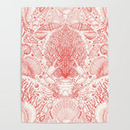 Beach treasures in coral red  Poster Gallery Image 4
