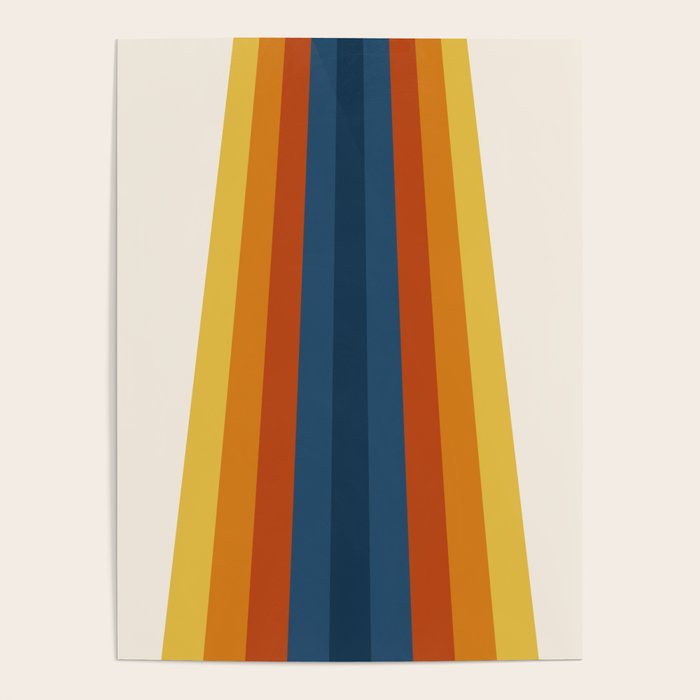 Bright 70's Retro Stripes Poster Gallery Image 1