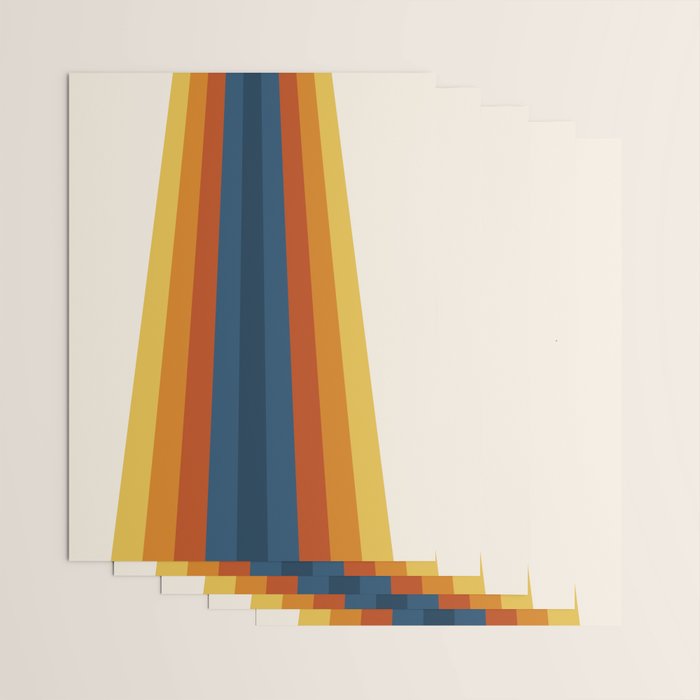 Bright 70's Retro Stripes Wrapping Paper Gallery Image 3