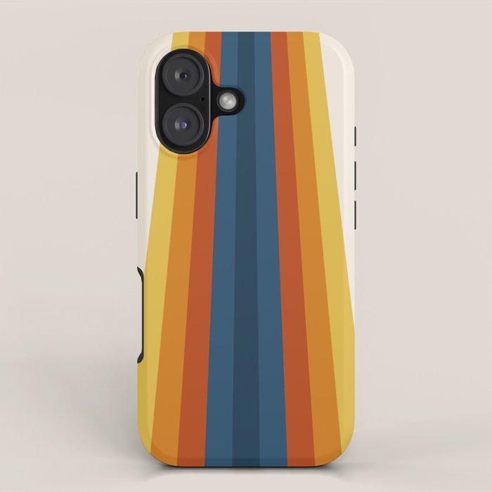 Bright 70's Retro Stripes iPhone Case Gallery Image 1