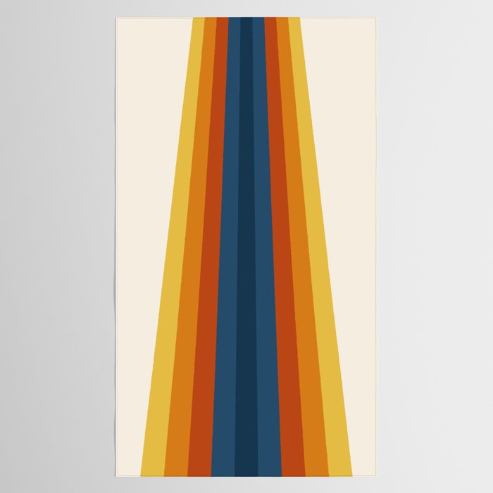 Bright 70's Retro Stripes Tablecloth Gallery Image 2