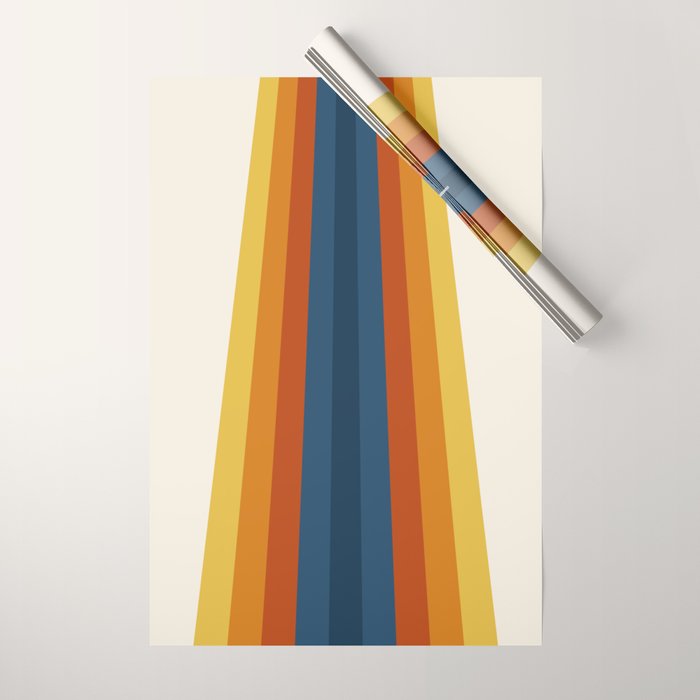 Bright 70's Retro Stripes Wrapping Paper Gallery Image 1
