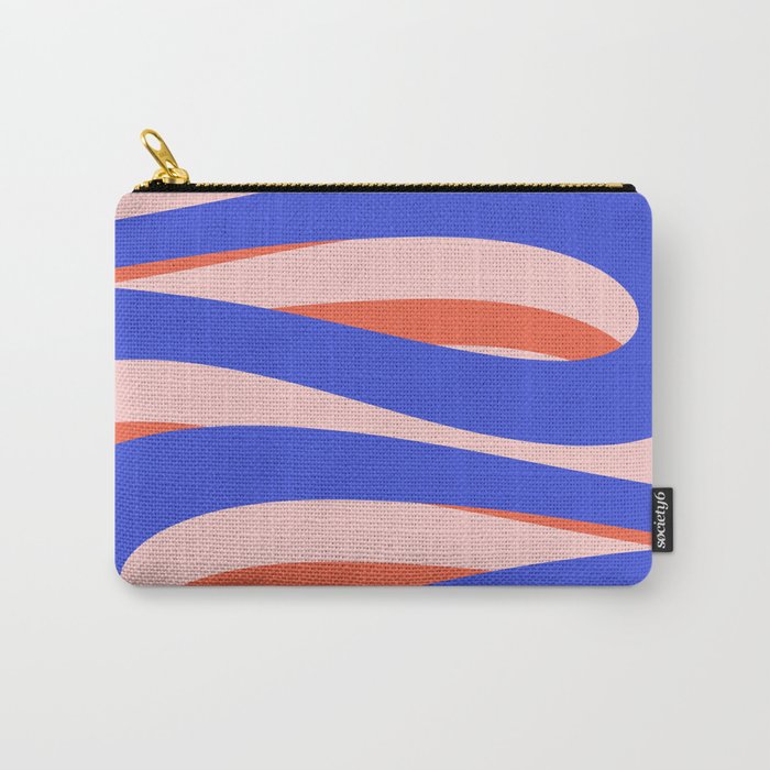 Pop Swirl Wavy Abstract Pattern Royal Blue Pink Red Orange Carry All Pouch Gallery Image 1