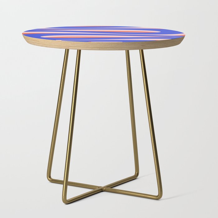 Pop Swirl Wavy Abstract Pattern Royal Blue Pink Red Orange Side Table Gallery Image 1