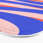Pop Swirl Wavy Abstract Pattern Royal Blue Pink Red Orange Bath Mat Gallery Image 3
