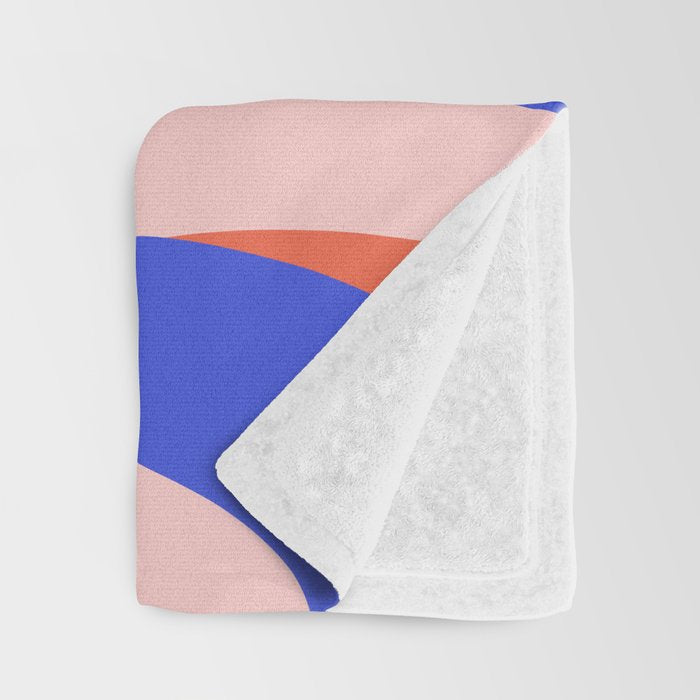 Pop Swirl Wavy Abstract Pattern Royal Blue Pink Red Orange Throw Blanket Gallery Image 3