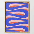 Pop Swirl Wavy Abstract Pattern Royal Blue Pink Red Orange Serving Tray Gallery Image 1