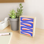 Pop Swirl Wavy Abstract Pattern Royal Blue Pink Red Orange Mini Art Print Gallery Image 2