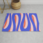 Pop Swirl Wavy Abstract Pattern Royal Blue Pink Red Orange Rug Gallery Image 1