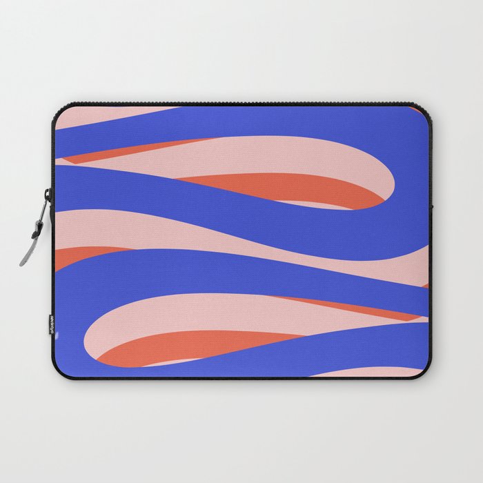 Pop Swirl Wavy Abstract Pattern Royal Blue Pink Red Orange Laptop Sleeve Gallery Image 1