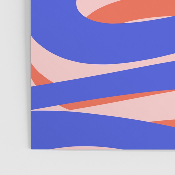Pop Swirl Wavy Abstract Pattern Royal Blue Pink Red Orange Poster Gallery Image 3