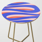 Pop Swirl Wavy Abstract Pattern Royal Blue Pink Red Orange Side Table Gallery Image 2