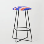 Pop Swirl Wavy Abstract Pattern Royal Blue Pink Red Orange Stool Gallery Image 1