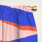 Pop Swirl Wavy Abstract Pattern Royal Blue Pink Red Orange Window Curtain Gallery Image 2