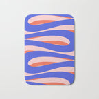 Pop Swirl Wavy Abstract Pattern Royal Blue Pink Red Orange Bath Mat Gallery Image 1