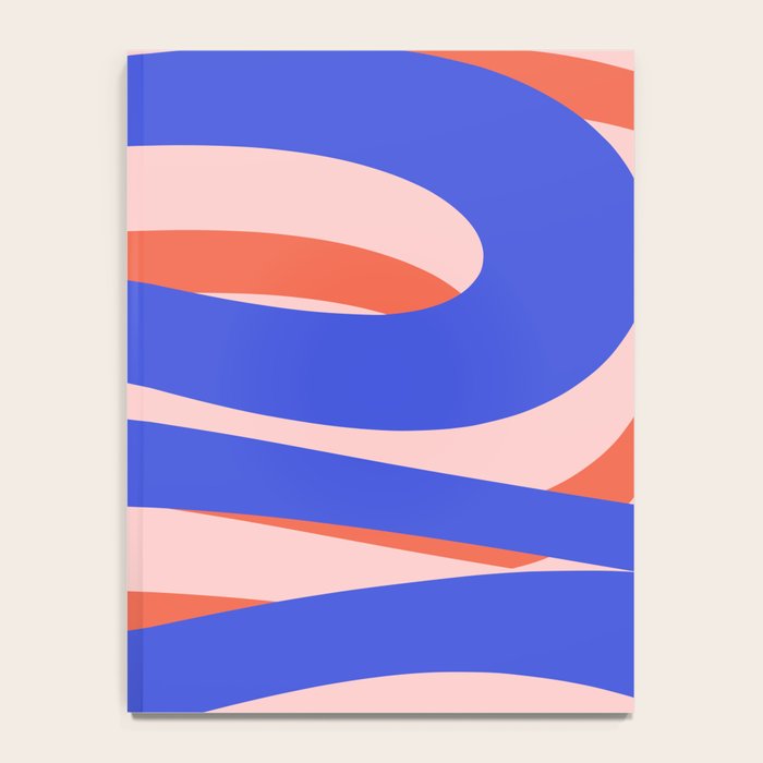 Pop Swirl Wavy Abstract Pattern Royal Blue Pink Red Orange Notebook Gallery Image 4