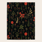 Green, Red-Orange, and Black Floral/Botanical Print Poster Gallery Image 4